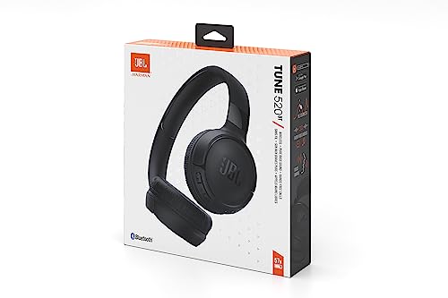 JBL Tune 520 BT Wireless On-Ear Headphones with JBL Pure Bass Sound, Bluetooth 5.3, Hands-Free Calls and 57-Hour Battery Life, Black