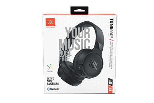 JBL Tune 660 NC Wireless On-Ear Bluetooth Headphones with Active Noise Cancellation, Black