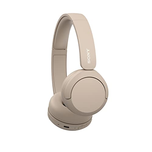 Sony WH-CH520 Wireless Bluetooth Headphones - up to 50 Hours Battery Life with Quick Charge, On-ear style - Beige