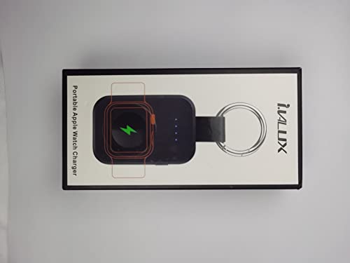 Portable Wireless Charger for Apple Watch Series 10,9,8,7,6,5,4,3,2,SE,Ultra 2,i.VALUX 1000mAh iWatch Charger Magnetic Keychain Power Bank, Travel Apple Watch Accessories 45/44/42/41/40/38/49mm(Black)