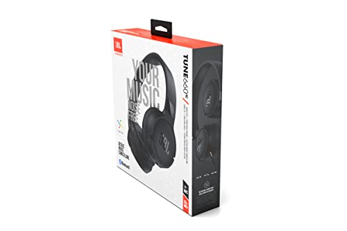 JBL Tune 660 NC Wireless On-Ear Bluetooth Headphones with Active Noise Cancellation, Black