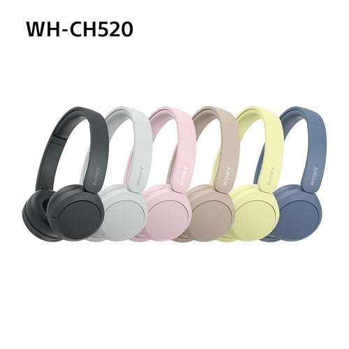 Sony WH-CH520 Wireless Bluetooth Headphones - up to 50 Hours Battery Life with Quick Charge, On-ear style - Beige
