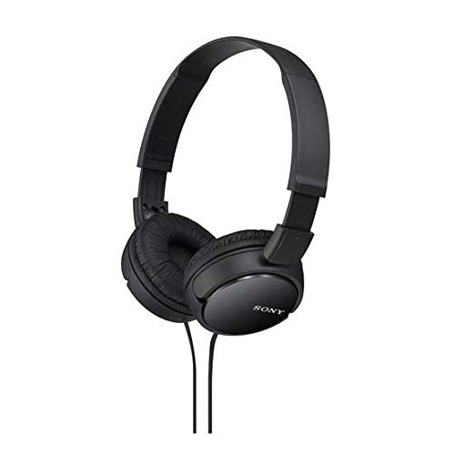 Sony MDR-ZX110 Wired Overhead Headphones, Neodymium Dynamic Drivers, Swivel Fold Design - Black