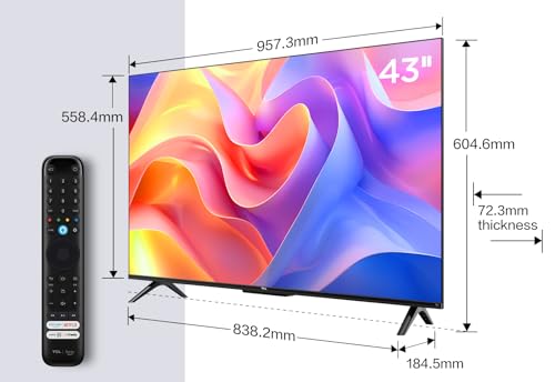 TCL 43PF650K 43-inch 4K Ultra HD, HDR TV, Smart LED Fire TV (Dolby Vision, Dolby Atmos, DTS, HDR 10, Alexa built-in, Airplay2, Miracast)