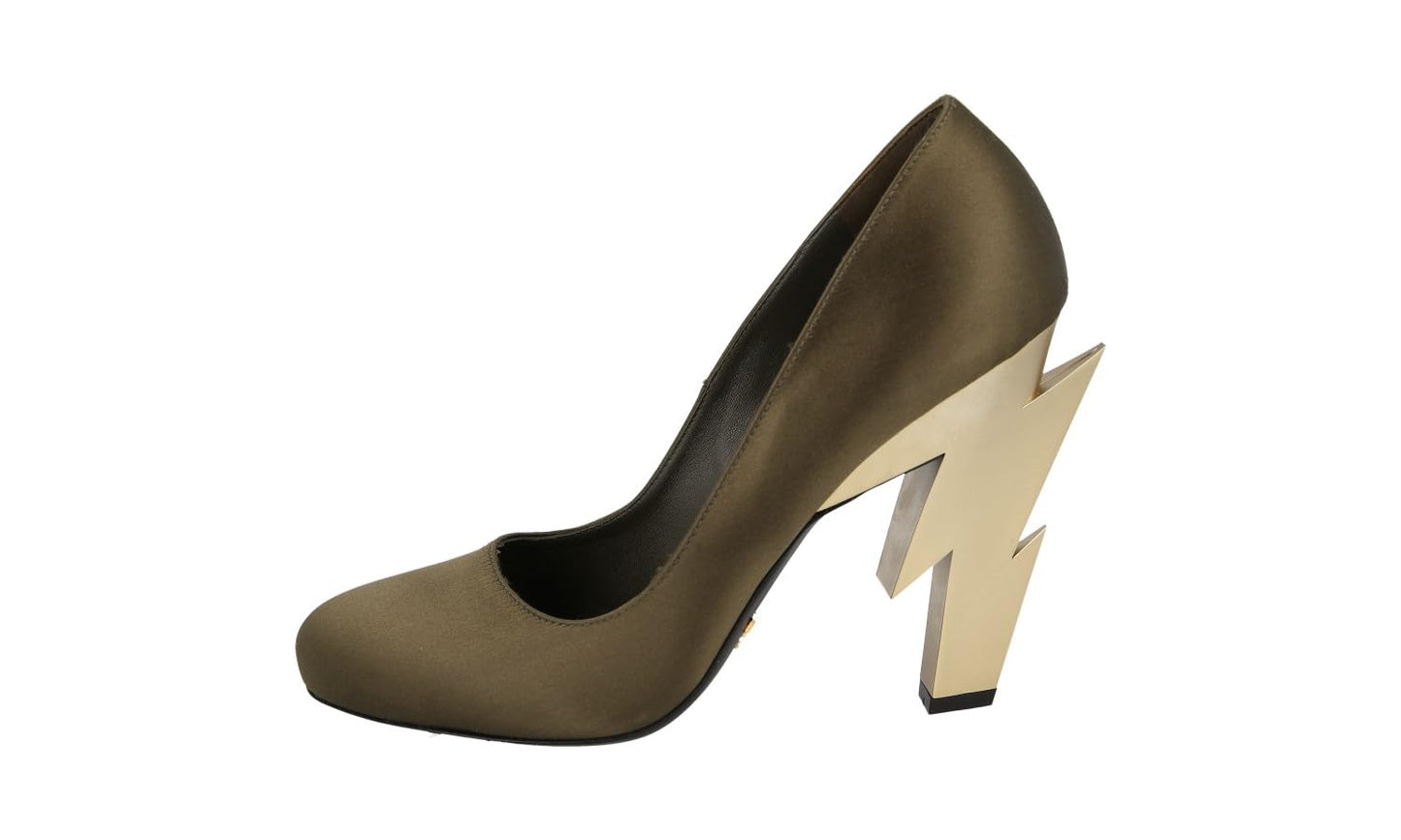 Prada Women's 1I834L ZIZ F0HPP Green Satin Court Shoes/Pumps UK 4 / EU 37