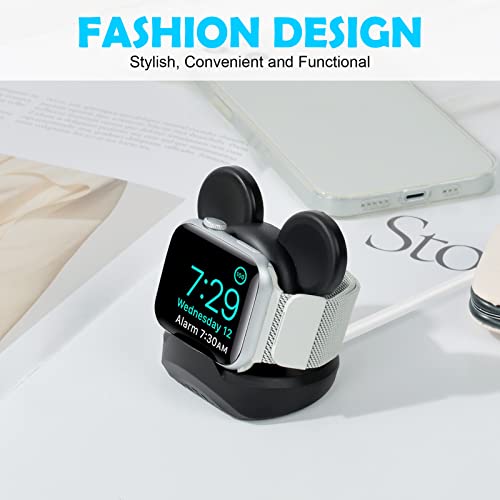 AXFEE Charger Stand Compatible with iWatch, Silicone Dock Holder, Desk Stand, Charging Station Dock Holder Compatible with All Apple Series Ultra/SE/8/7/6/5/4/3/2/1 (Not Include Charger)