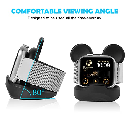 AXFEE Charger Stand Compatible with iWatch, Silicone Dock Holder, Desk Stand, Charging Station Dock Holder Compatible with All Apple Series Ultra/SE/8/7/6/5/4/3/2/1 (Not Include Charger)