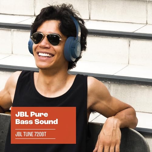 JBL Tune 720 BT Wireless Over-Ear Headphones with JBL Pure Bass Sound, Bluetooth 5.3, Hands-Free Calls, Audio Cable and 76-Hour Battery Life, Black