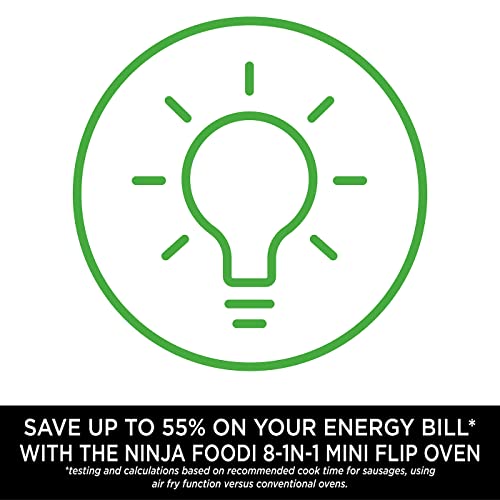 Ninja Foodi 8-in-1 Flip Oven, Portable Mini Oven for Countertop and Work Surfaces, Multifunctional Oven with 8 Cooking Functions; Air Fry, Roast, Grill, Bake and more. Silver/Black SP101UK