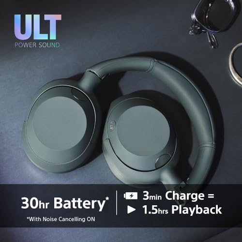 Sony ULT WEAR Over Ear Wireless Noise Cancelling Headphones with ULT POWER SOUND, Ultimate Deep Bass, Clear Call Quality, Up to 30hr Battery Life, Alexa & Google Assistant, IOS & Android - Black