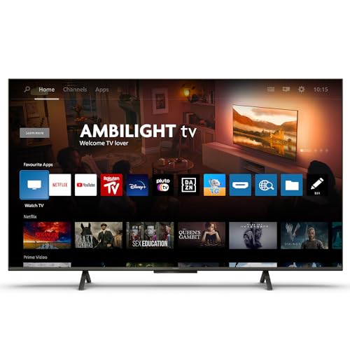 Philips Ambilight 55PUS8109 4K LED Smart TV - 55 Inch Display with Pixel Precise Ultra HD, Titan OS Platform and Dolby Atmos Sound, Works with Alexa and Google Voice Assistant - Satin Chrome