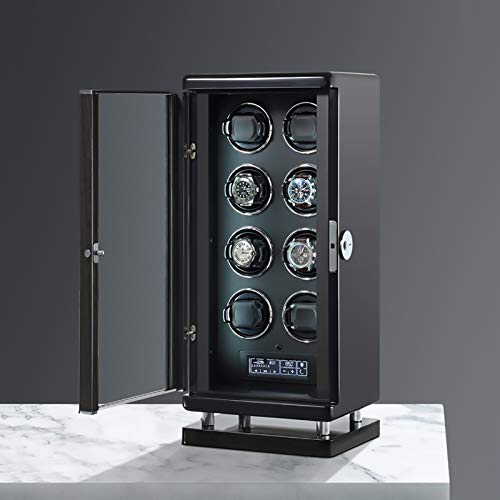Watch Winder Spinner Winding Box Watch Winders - Luxury Smart Watch Winder Automatic Mechanical Watch Motor Shaker Storage Box with Fingerprint Unlock Watches Rotation Display Holder Watch Winder