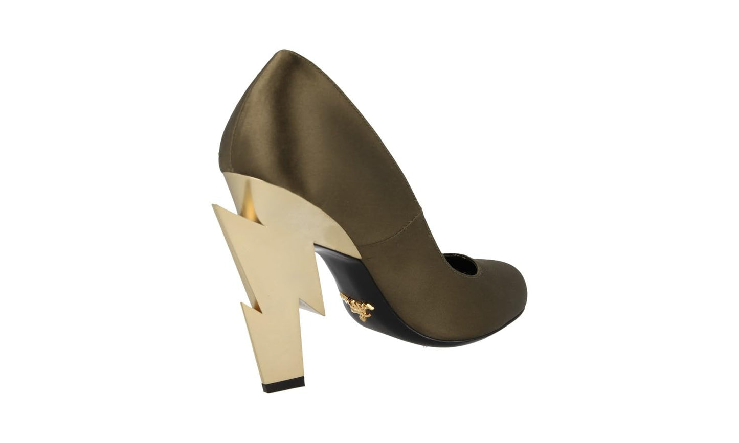 Prada Women's 1I834L ZIZ F0HPP Green Satin Court Shoes/Pumps UK 4 / EU 37