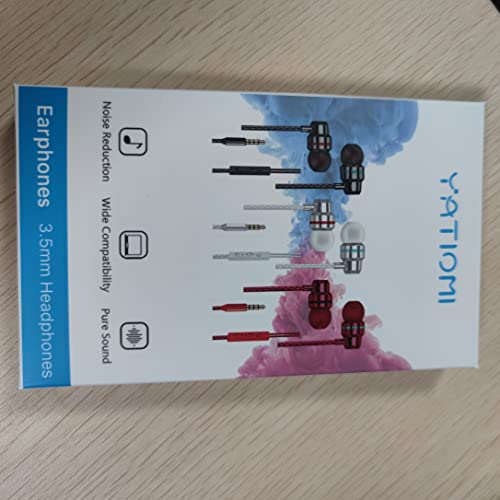 3 Pack In-Ear Headphones, Wired Earphones With Microphone and Volume Control, Noise Isolating and Deep Bass, Lightweight 3.5 mm Earbuds Compatible With iPhone, iPad, Android