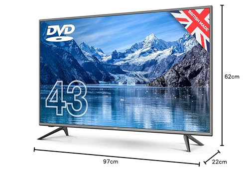 Cello C4320F 43 inch Full HD LED TV with Built-in DVD player and Freeview HD Built in Satellite receiver 3 x HDMI and USB 2.0 to record Live TV Easy to Setup Non-Smart Made in the UK