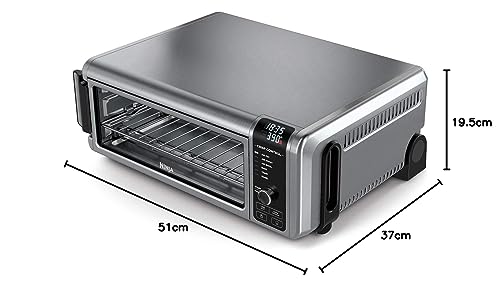 Ninja Foodi 8-in-1 Flip Oven, Portable Mini Oven for Countertop and Work Surfaces, Multifunctional Oven with 8 Cooking Functions; Air Fry, Roast, Grill, Bake and more. Silver/Black SP101UK