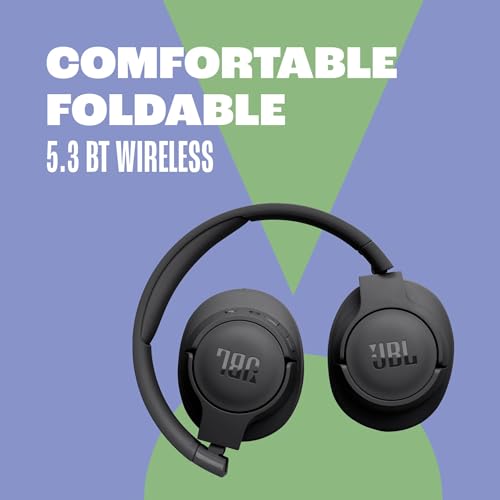 JBL Tune 720 BT Wireless Over-Ear Headphones with JBL Pure Bass Sound, Bluetooth 5.3, Hands-Free Calls, Audio Cable and 76-Hour Battery Life, Black