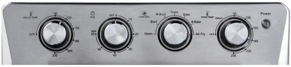 23 Litre Air Fryer Oven + Convection Toaster Grill Oven, 8 in 1 Oven with Bake, Grill, Broil & Warm Options, Stainless Steel 23 Litre Air Fryer 1.6kW