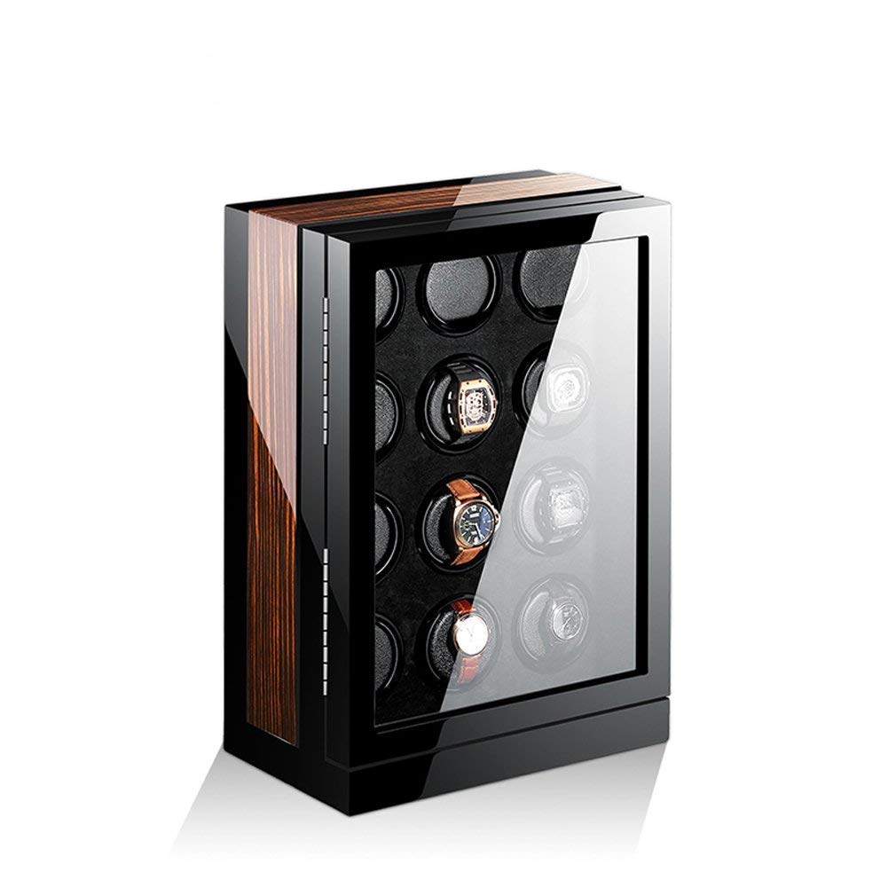 Watch Winder Automatic Watch Winder Box 12 Wooden Battery Quiet Watches Case Watches Boxes Winders Display Storage Black and Brown