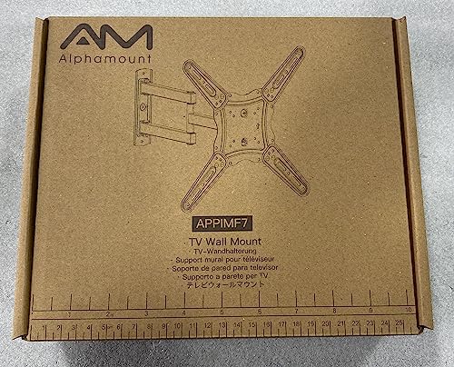 Alphamount TV Wall Bracket for Most 26-60 inch LED LCD Flat and Curved TVs up to 35kg, Sturdy TV Wall Mount with Tilt Swivel Extension, Max VESA 400x400mm, APPIMF7