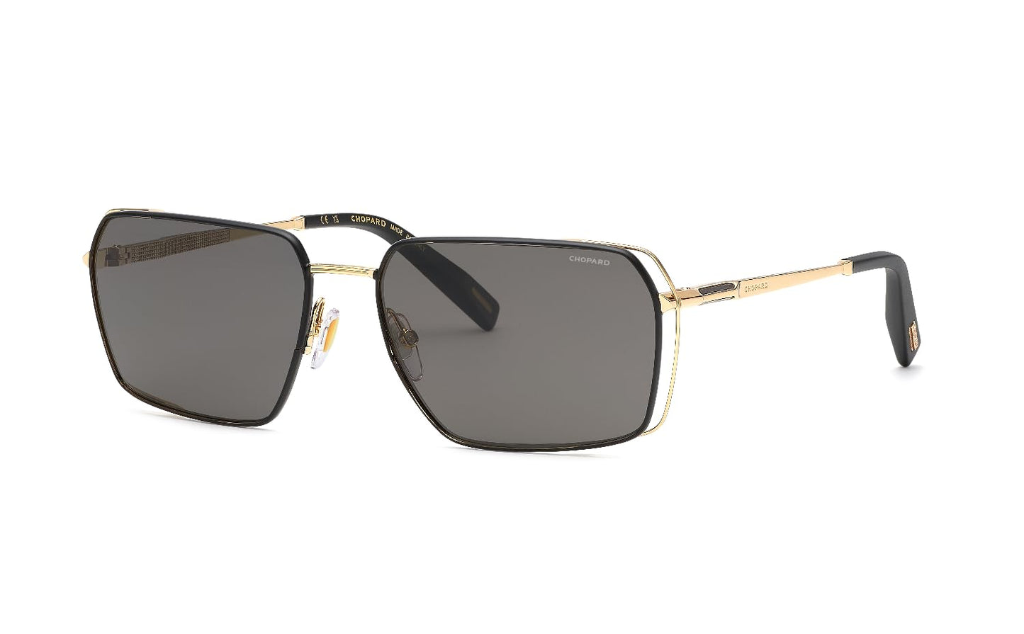 Chopard Men's Schg90 Sunglasses 60/17/145, Rose Gold with Semi Matt Black Parts