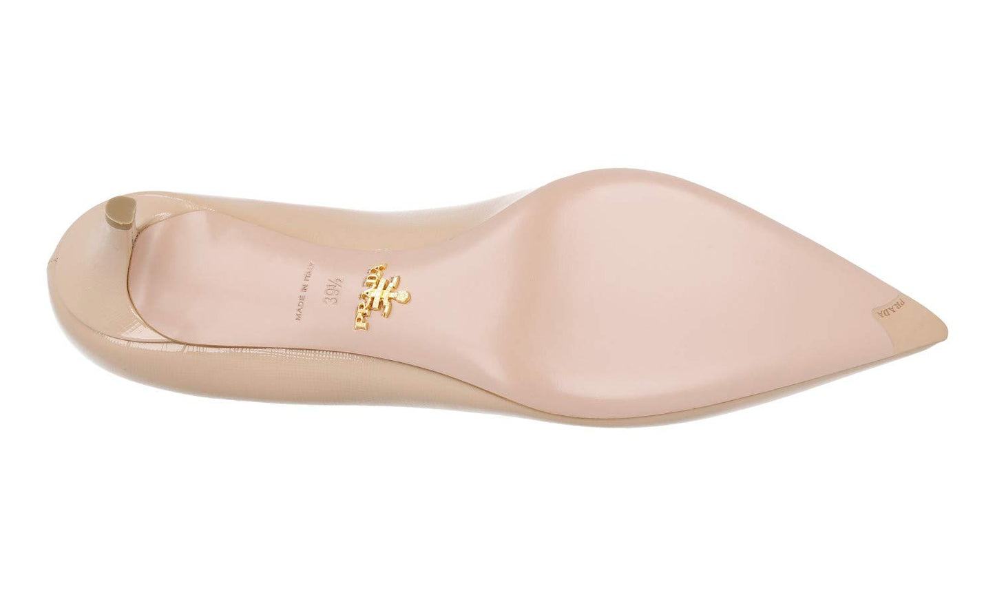 Prada Women's 1I092F Beige Saffiano Leather Court Shoes/Pumps UK 6.5 / EU 39.5
