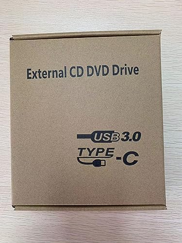 External CD DVD Drive, USB C USB 3.0 Slim CD/DVD +/-RW Drive Reader Slot in CD ROM Burner Writer, External Disc Drives DVD Player for Laptop PC MacBook Windows 11 10 Mac OS with Carrying Case