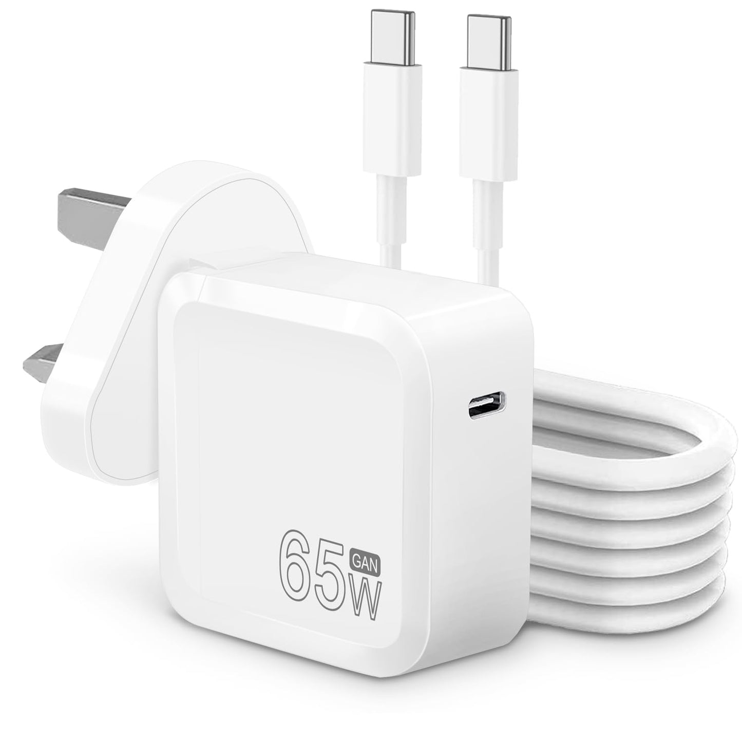 65W Mac Book Pro/Air USB C Charger - Fast Travel Laptop Charger Adapter for Mac Book Pro/Air,13,14,15,16 inch,i Pad, i Phone 14 Pro,and ALL USB C Type C Device 5.9 ft C to C Cable Included