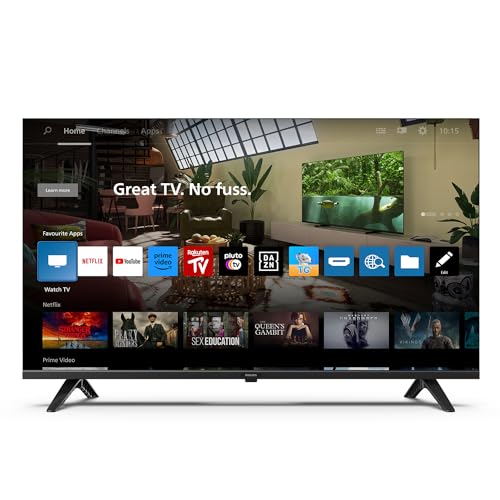 Philips 40PHS6009 Full HD LED Smart TV - 40 Inch Display with Pixel Plus, Titan OS Platform and Dolby Digital Sound, Works with Alexa and Google Voice Assistant - Matt Black