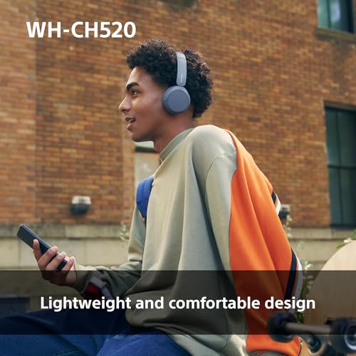 Sony WH-CH520 Wireless Bluetooth Headphones - up to 50 Hours Battery Life with Quick Charge, On-ear style - Beige