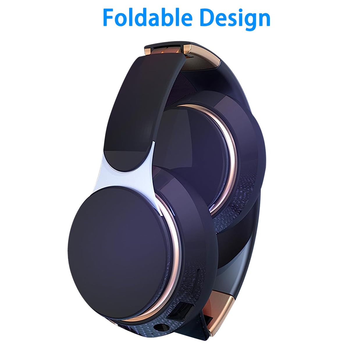 STFMHEZ Bluetooth Headphones Over Ear, Wireless Headphones Over Ear with Built-in Noise Reduction Microphone, Foldable Stereo Bluetooth 5.2 Headset with Deep Bass for Online Class, Office, PC, Phone