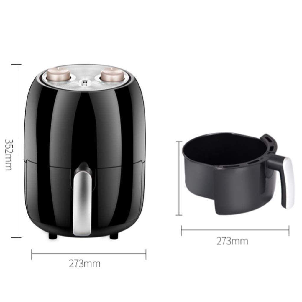 Oil-Free Air Fryer, Healthy Cooking Toaster Oven Turbo Broilers French Fries, Onion Rings, Convection Power Air Oven 2 Qt, Black Stabilize