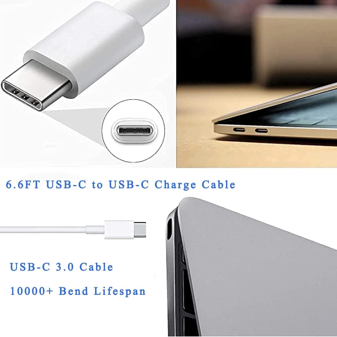 Mac Book Pro Mac Charger - 67W USB C Fast Mac Charger Power Adapter Compatible with MacBook Pro 16, 15, 14, 13 Inch, MacBook Air 13 Inch, for Laptop/Tablet/Smartphone with USB C Port