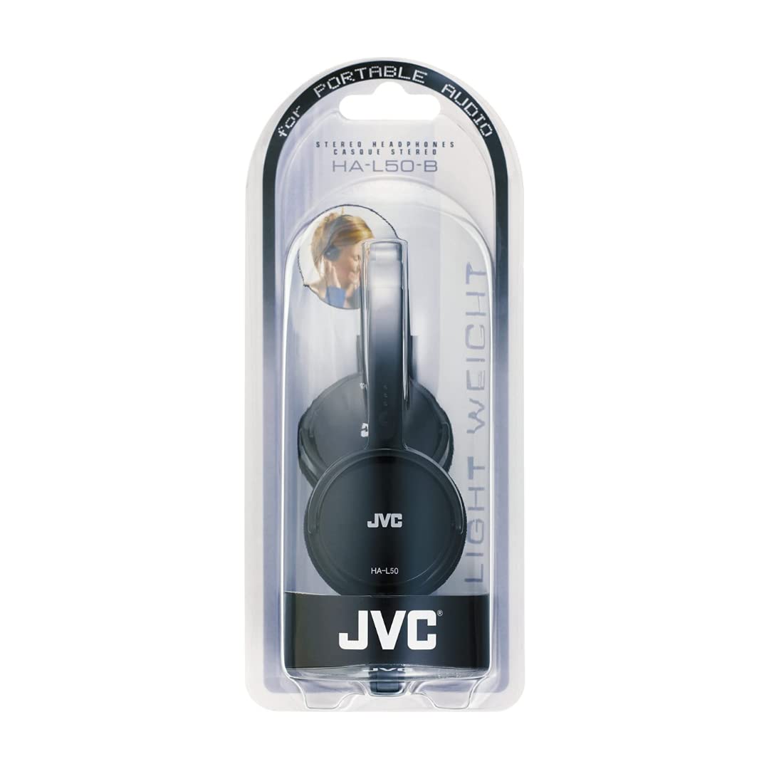 JVC Wired Lightweight Headphones - Black, HA-L50-B-E