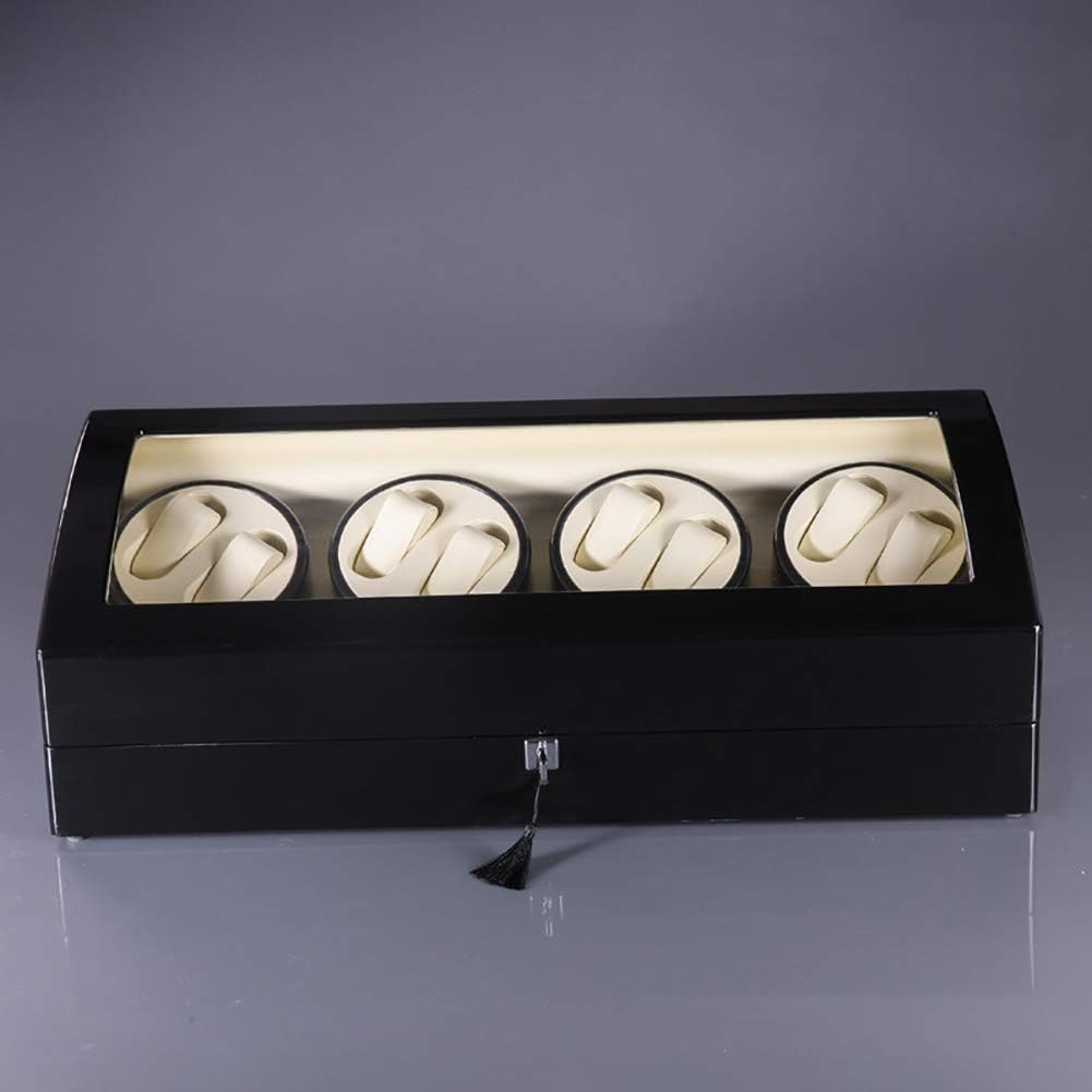 Watch Winder Automatic Watch Winder Collector Wooden Watch Winder with Motor and Power Supply Large Capacity One for All Black Watch Winder