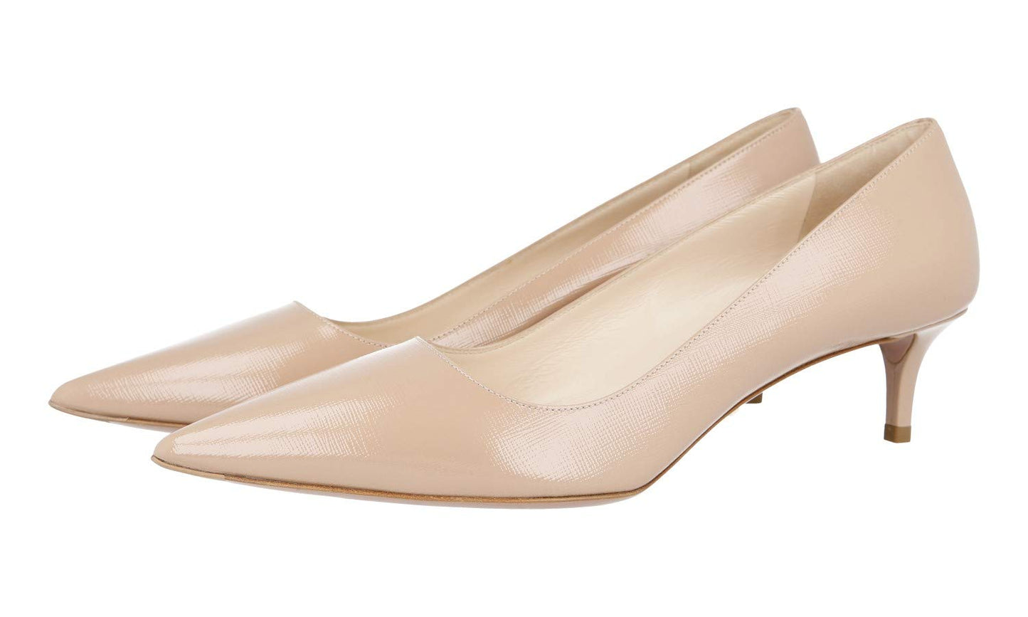 Prada Women's 1I092F Beige Saffiano Leather Court Shoes/Pumps UK 6.5 / EU 39.5