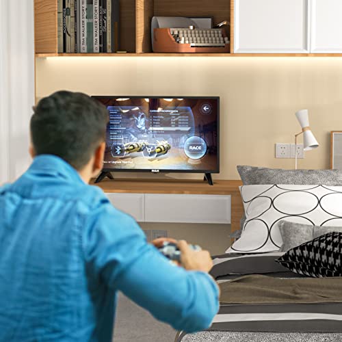 RCA 32 Inch 720P TV, Freeview HD Dolby Digital Audio DVB T2/S2 HD LED Backlighting Display TV, HDMI USB Earphone Output Media Player Monitor PS5 Xbox, Small TV for Bedroom Kitchen Black