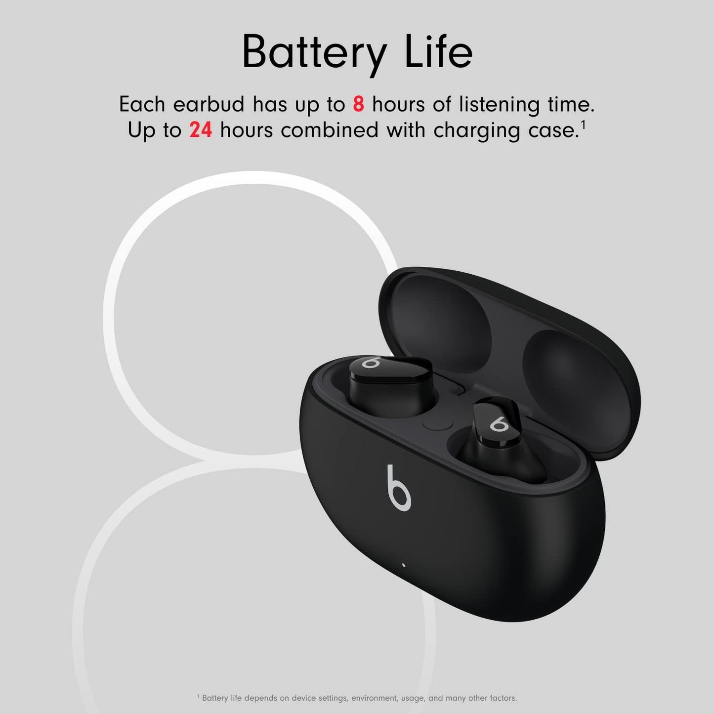Beats Studio Buds – True Wireless Noise Cancelling Earbuds – IPX4 rating, Sweat Resistant Earphones, Compatible with Apple & Android, Class 1 Bluetooth, Built-in Microphone – Black