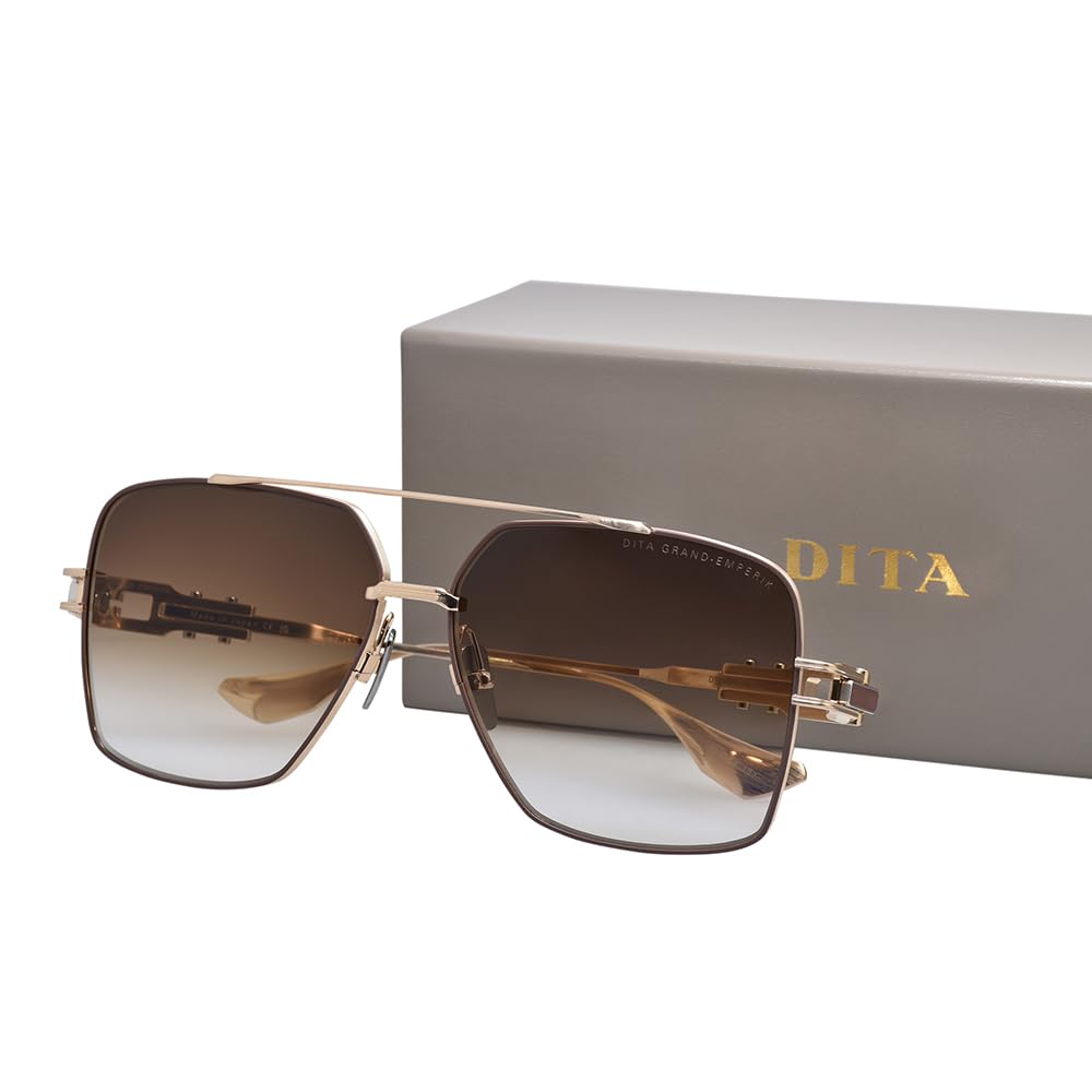 Dita GRAND-EMPERIK SUN BRUSHED WHITE GOLD/CAPUCCINO onesizefitsall unisex Sunglasses