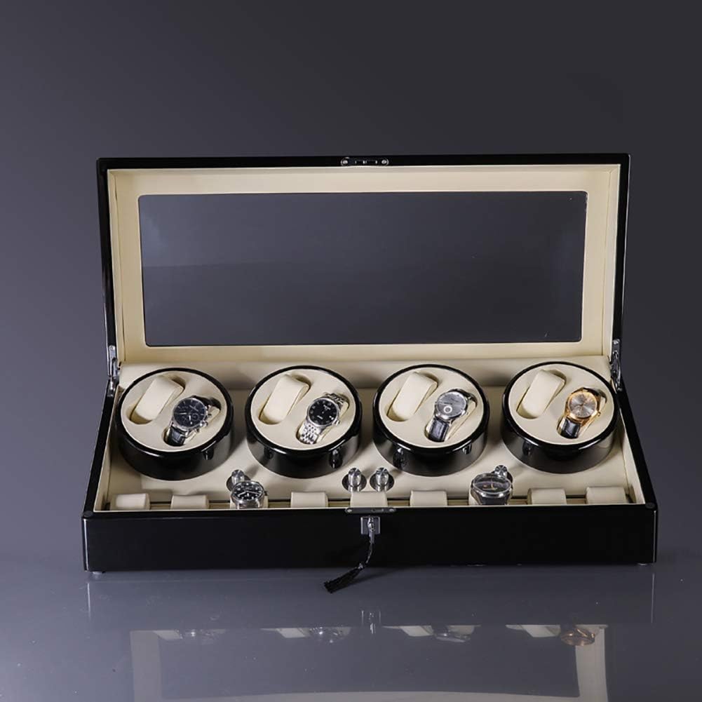 Watch Winder Automatic Watch Winder Collector Wooden Watch Winder with Motor and Power Supply Large Capacity One for All Black Watch Winder