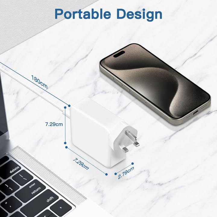 Mac Book Charger,100W USB C Laptop Charger for Mac Book pro 16, 15, 14, 13 Inch& Mac Book Air 13 14 15 Inch 2024/2023, ipad Pro, Sam sung Galaxy and All Charge USB C 96W 87W 61W Device