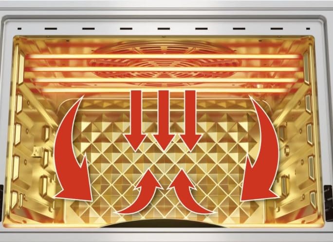23 Litre Air Fryer Oven + Convection Toaster Grill Oven, 8 in 1 Oven with Bake, Grill, Broil & Warm Options, Stainless Steel 23 Litre Air Fryer 1.6kW