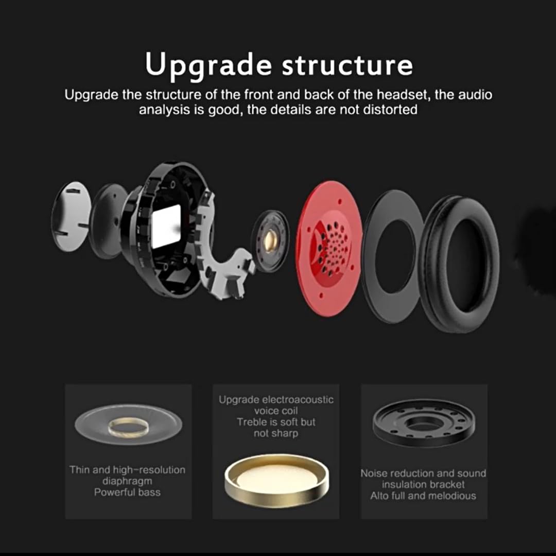 MUARRON Wireless bluetooth headphones-Colorful lights/Foldable/Large battery capacity/Built-in microphone-Bluetooth 5.0/10 m range/Stereo surround/Comfortable affixed ears