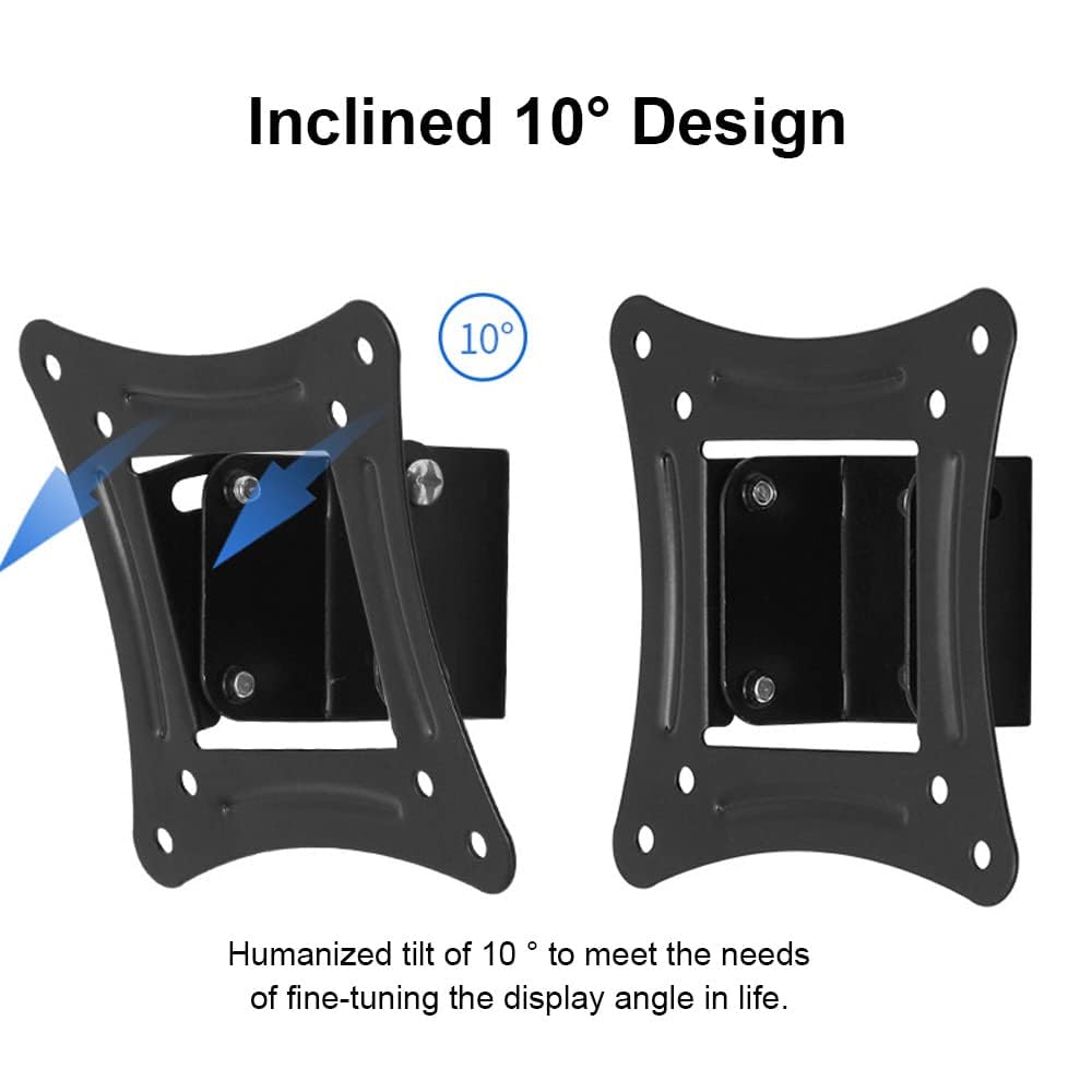 OriGlam Universal TV Wall Mount Bracket Fixed Flat Panel TV Frame Stand Holder 10 Degrees Tilt Angle for 14-27 Inch LCD LED Monitor