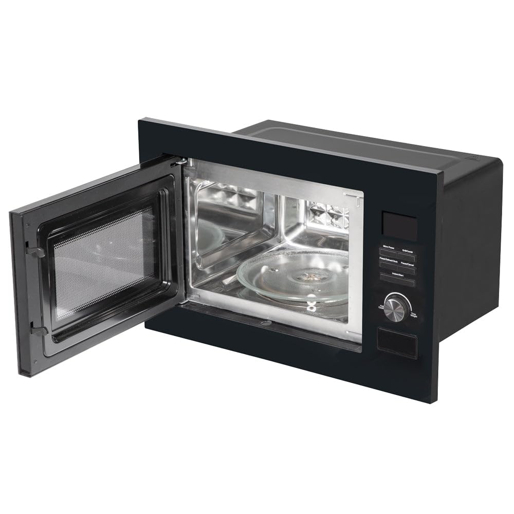 900W Integrated Microwave Oven & Grill - 25L Wall Mounted Black 595x350x390mm