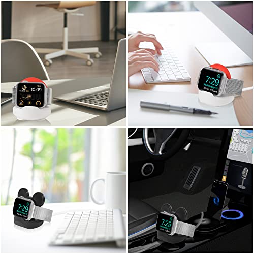 AXFEE Charger Stand Compatible with iWatch, Silicone Dock Holder, Desk Stand, Charging Station Dock Holder Compatible with All Apple Series Ultra/SE/8/7/6/5/4/3/2/1 (Not Include Charger)