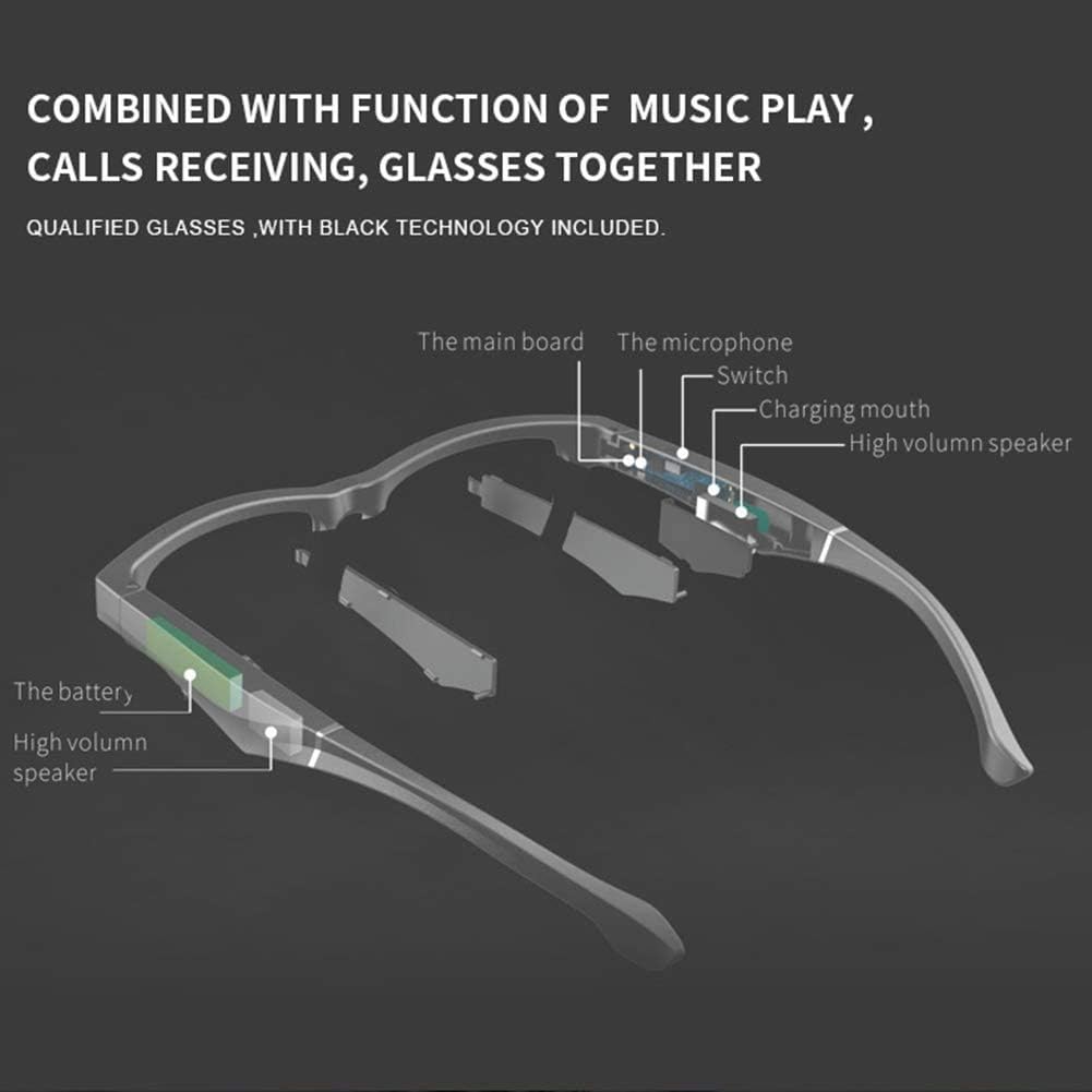 ONOTEC Wireless Bluetooth Audio Sunglasses, Polarized Light Sunglasses Stereo Music Bluetooth Waterproof Headset, Headphones Music, for Men & Women, Polarized Glasses Lenses (Color : Gray)