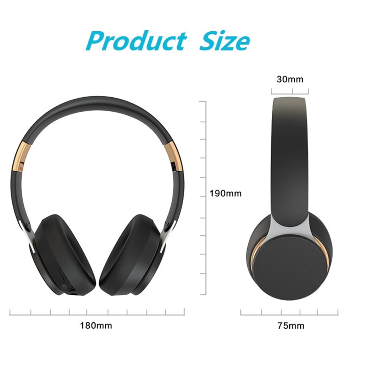 STFMHEZ Bluetooth Headphones Over Ear, Wireless Headphones Over Ear with Built-in Noise Reduction Microphone, Foldable Stereo Bluetooth 5.2 Headset with Deep Bass for Online Class, Office, PC, Phone