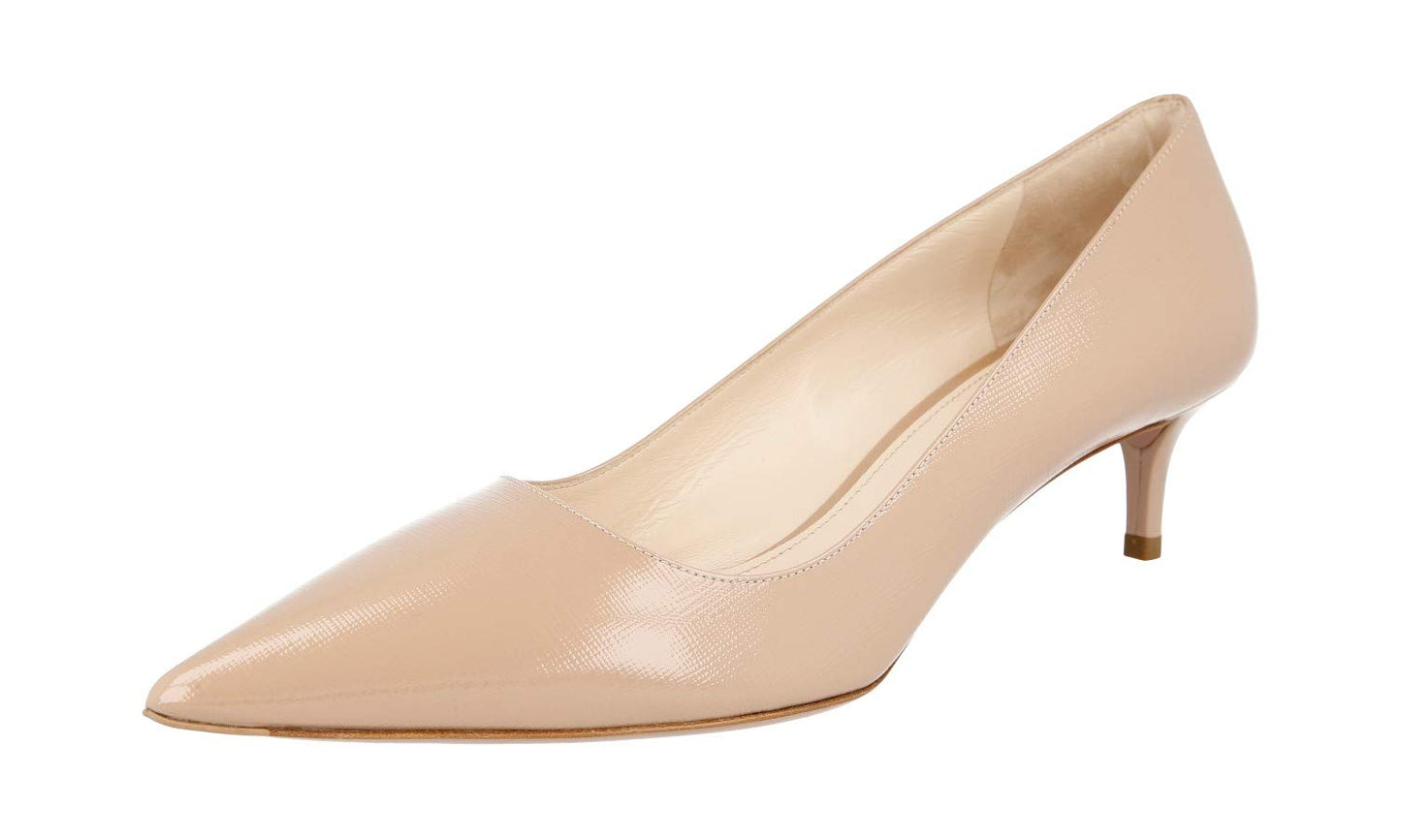 Prada Women's 1I092F Beige Saffiano Leather Court Shoes/Pumps UK 6.5 / EU 39.5