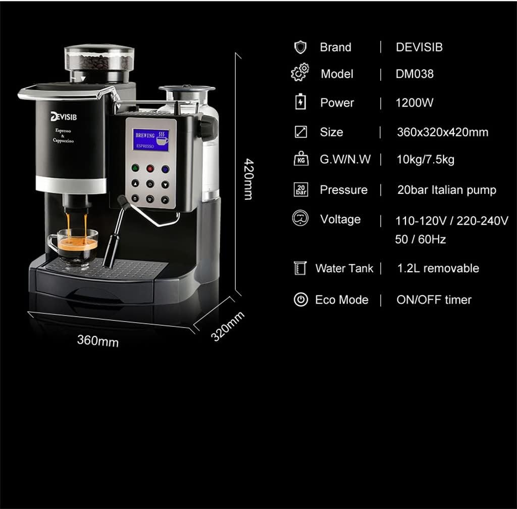 EKSED Coffee Machine Milk Frother Kitchen Appliances Electric Foam Cappuccino Coffee Maker (Color : A, Size (A/142
